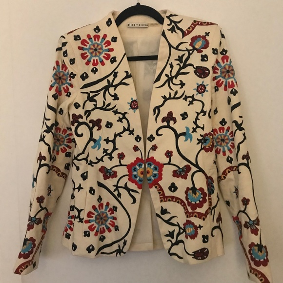 Alice + Olivia Jackets & Blazers - Alice + Olivia Juliet Floral Embroidered Jacket